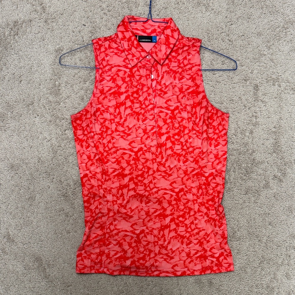 J.Lindeberg Red and Pink Sleeveless Tank Top